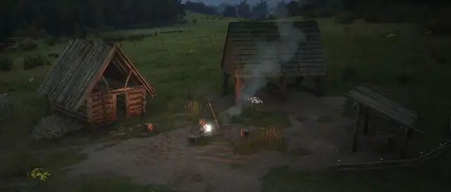 Logging camp in Manor Lords