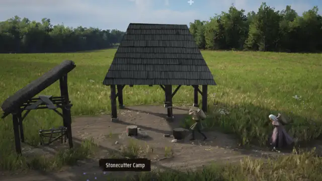 Stone gatherer camp in Manor Lords